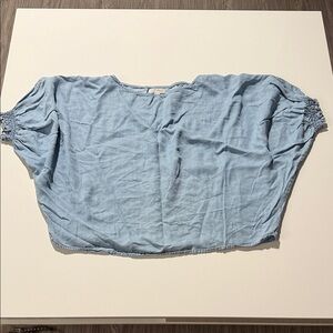 14th & Union Chambray Light Blue Dolman Tunic Top Size MP